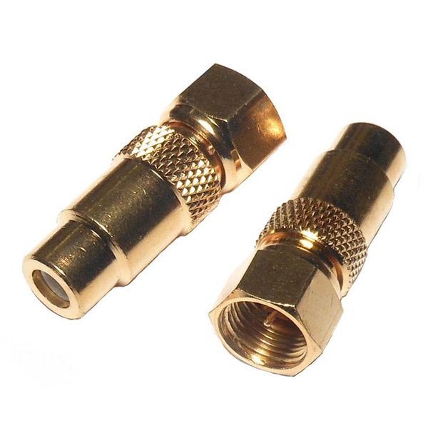 RCA Female to F-Type Male Adapter Gold Plated - Click Image to Close